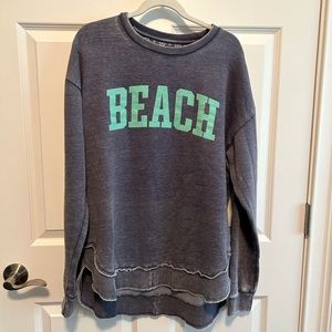 Grey BEACH Crewneck Sweatshirt